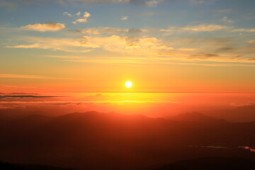 sunrise over the mountains	
