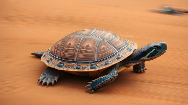 trown turtle with a textured shell - Powered by Adobe