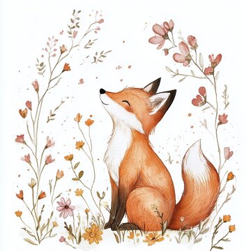 Fr&ouml;hlicher Fuchs im Blumenmeer