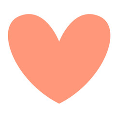 Pink Simple Doodle Hand Drawn Heart Icon. Wedding or Valentine Day Greeting Card Decoration Design Element.