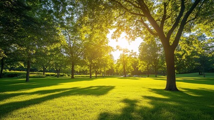 Fototapeta premium Sunlit Forest Landscape