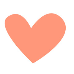 Pink Simple Doodle Hand Drawn Heart Icon. Wedding or Valentine Day Greeting Card Decoration Design Element.