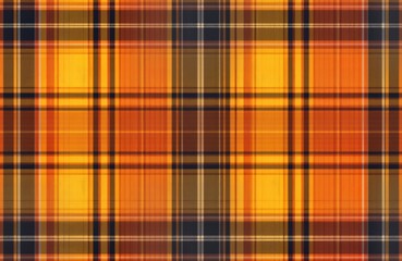 Obraz premium Seamless plaid pattern in warm tones of brown orange, yellow. Geometric design. Ideal for textile design projects background. Repeating pattern. Creative, colorful fabric pattern. Stylish,