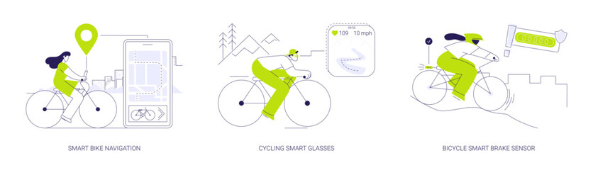 Smart biking abstract concept vector illustrations. © Visual Generation