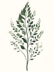 Naklejka premium Design a minimalist vector illustration for pedal therapy featuring a stylized leaf on a pure white background. The leaf should have smooth, flowing lines with gentle curves, symbolizing calm and reju