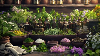 Modern Herbalists Workspace Apothecary Background