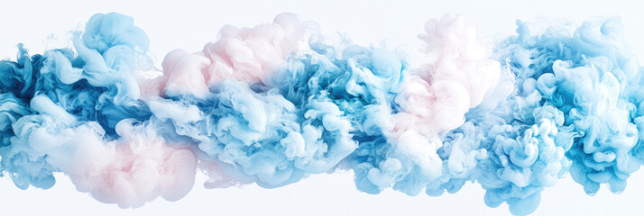 Fototapeta premium Abstract Swirling Blue and Pink Ink in Water