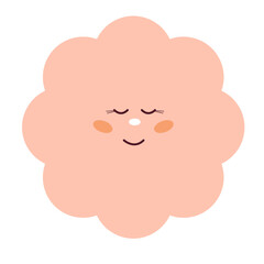Funny Cute Flower Smiling Face Kawaii Character Cartoon Element Icon