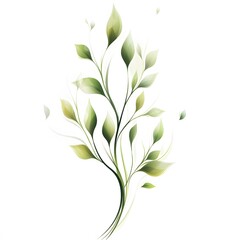 Obraz premium Design a minimalist vector illustration for pedal therapy featuring a stylized leaf on a pure white background. The leaf should have smooth, flowing lines with gentle curves, symbolizing calm and reju