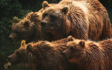 Majestic Brown Bears Roaming Their Natural Habitat, Captured in Stunning Wildlife Photography