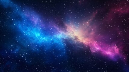 Cosmic Nebula- Vibrant Blue and Pink Galaxy Background