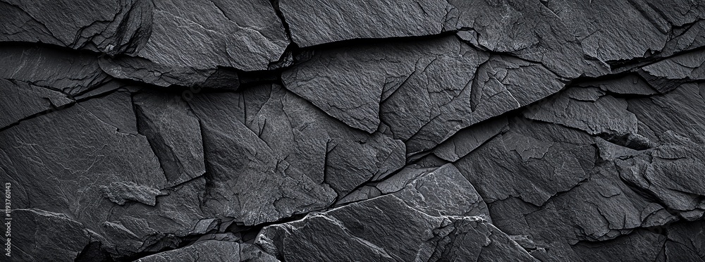 Poster this image features a close-up view of textured black slate, showcasing its natural patterns and lay