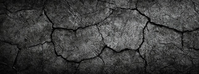 Obraz premium A textured close-up of cracked gray concrete, showcasing the natural aging and weathering process of the surface