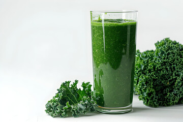Bright and Nutrient-Packed Kale Smoothie Perfectly Showcased for a Healthy Lifestyle