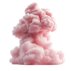 Pink Smoke Cloud Exploding, Isolated on White Background, Abstract Design Element, Perfect for Graphic Design Projects, Digital Art, VFX, and More, Transparent Background.