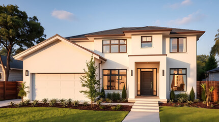 Luxury Modern House Exterior: Contemporary Home Design and Architecture Photography