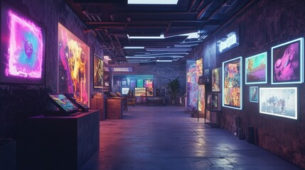 Nft Marketplace As A Futuristic Art Gallery