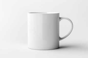 Black Ceramic Coffee Mug with Handle Isolated on White. Alpha Layer Included