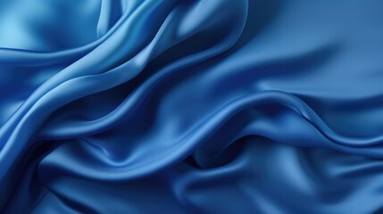 Fototapeta premium Blue Cloth Background with Copy Space. Classic Design in Dark Blue Shade Providing Beautiful Abstract Canvas for Banner or Website