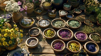 Power Of Herbs For Human Health. Herbalist Advertising