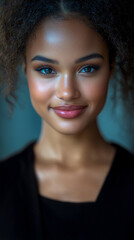 Fototapeta premium Woman Smiling Holding Hands with Another Person in a Close Up View