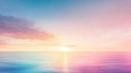 Obraz premium Pastel Sunset Over Calm Ocean- Serene Seascape Image