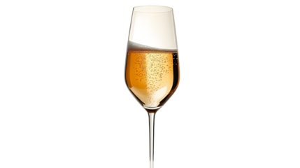 champagne in glass isolated on white