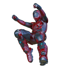 男性サイボーグ　3DCGレンダリング