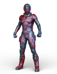 男性サイボーグ　3DCGレンダリング