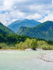 River Isar between Lenggries and Lake Sylvenstein. Germany, Upper Bavaria.