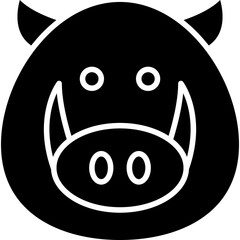 Boar Face icon single vector illustration