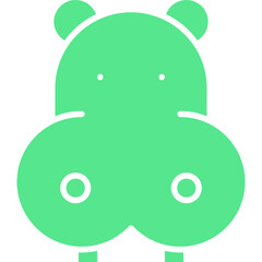Hippopotamus Face icon single vector illustration