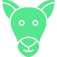 Kangaroo Face icon single vector illustration