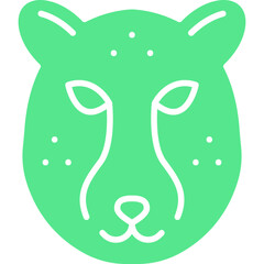 Cheetah Face icon single vector illustration