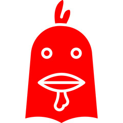 Chicken Face icon single vector illustration