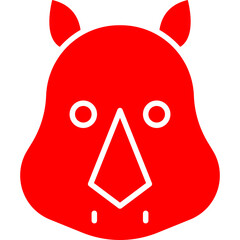Rhino Face icon single vector illustration