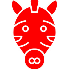 Zebra Face icon single vector illustration