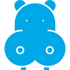 Hippopotamus Face icon single vector illustration