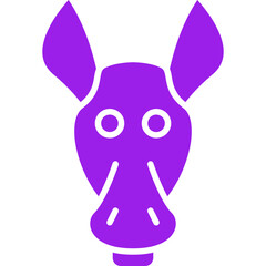Donkey Face icon single vector illustration