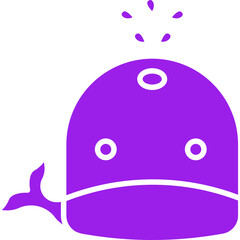 Whale Face icon single vector illustration