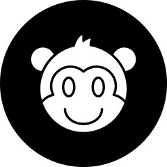 Monkey face icon single vector illustration