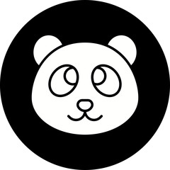 Panda Face icon single vector illustration