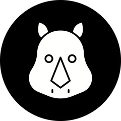 Rhino Face icon single vector illustration