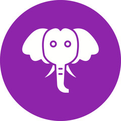 Elephant Face icon single vector illustration