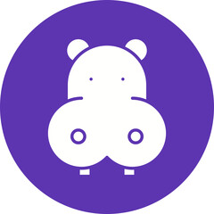 Hippopotamus Face icon single vector illustration