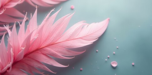 Obraz premium Soft pink feathers, delicate texture, blurred background, image, picture, light