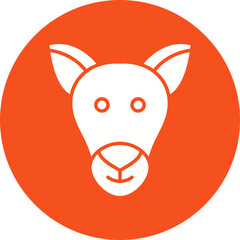 Kangaroo Face icon single vector illustration