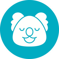 Koala Bear Face icon single vector illustration