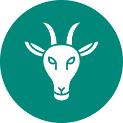Moutain Goat Face icon single vector illustration