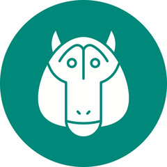 Baboon Face icon single vector illustration